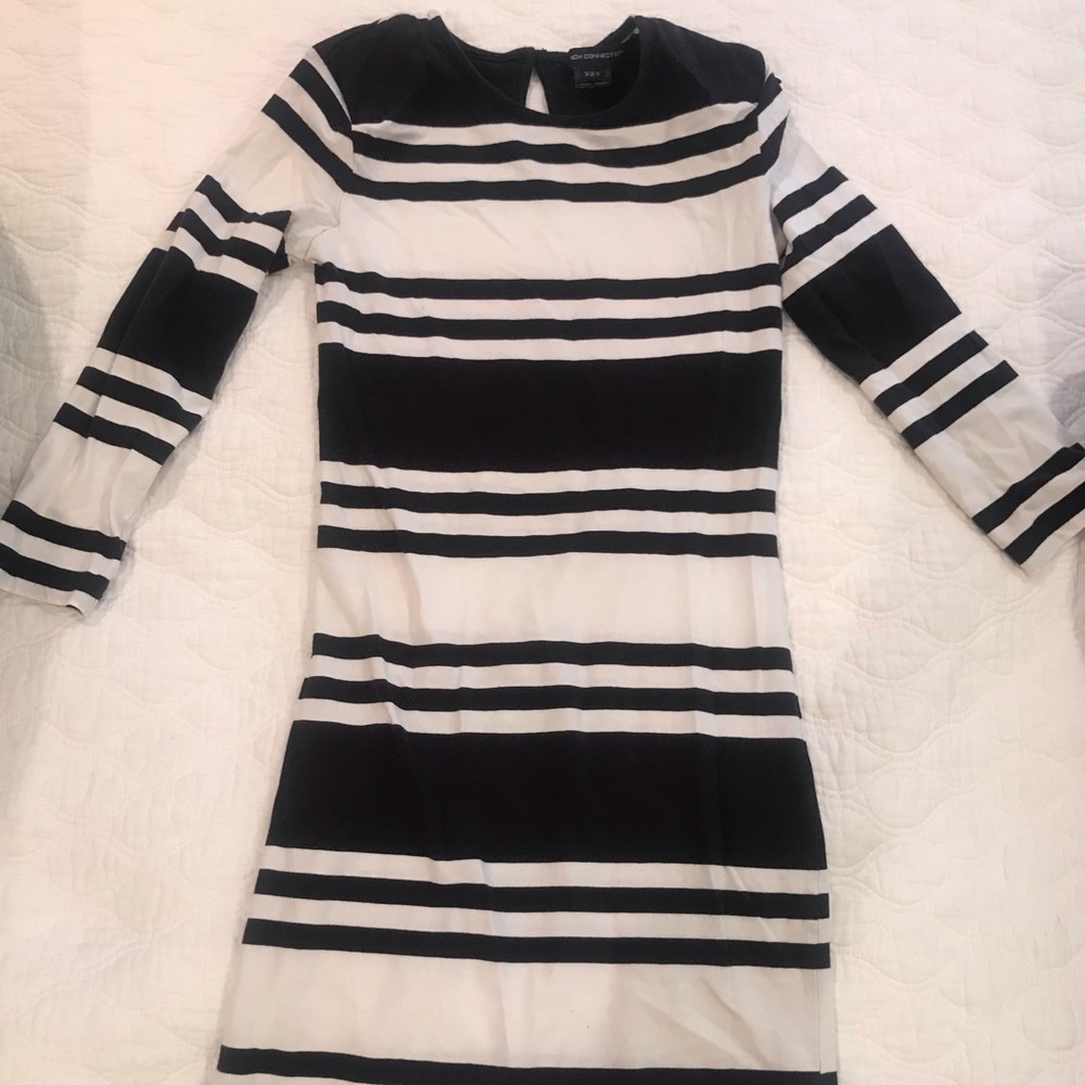 French Connection navy/white stripe dress